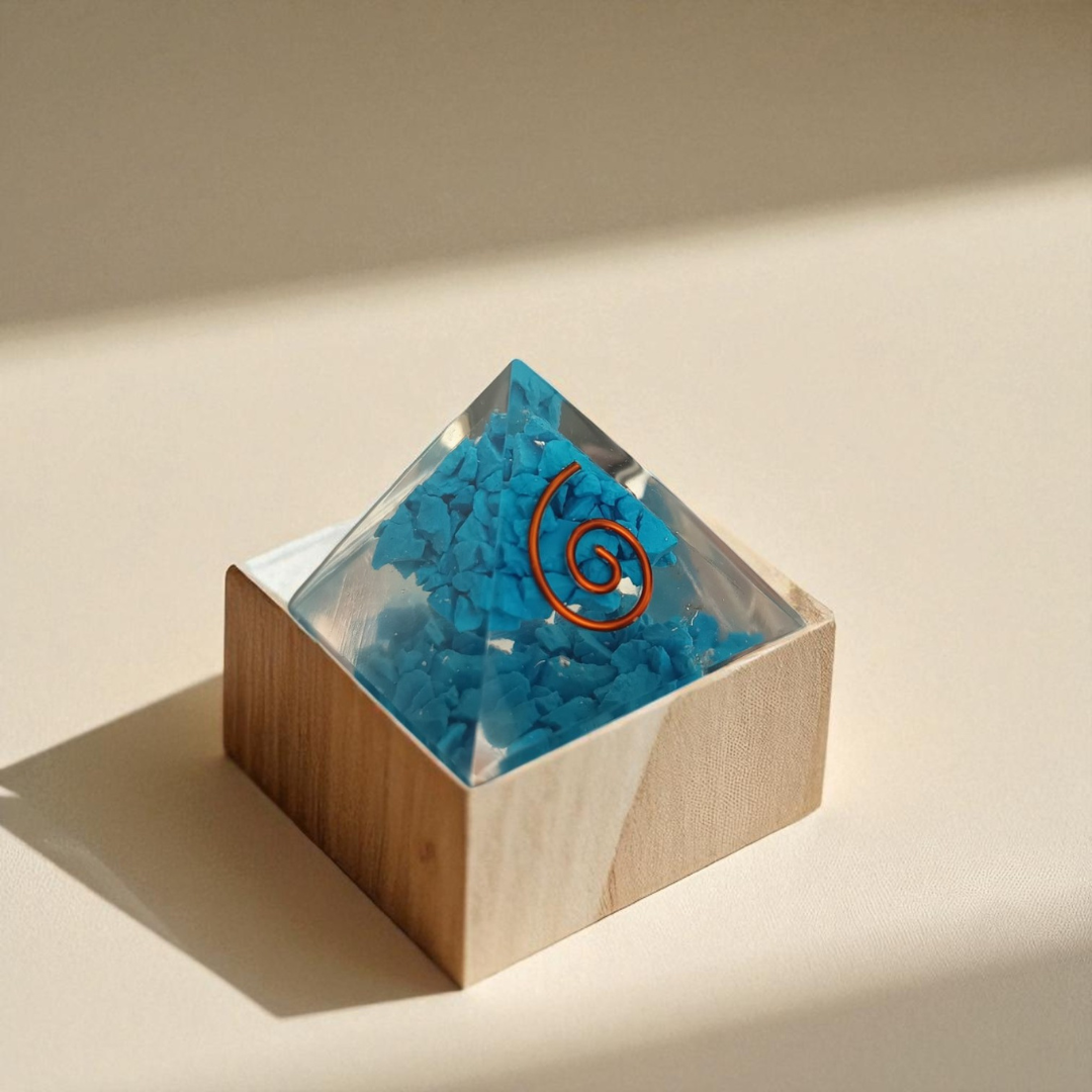 Blue Turquoise Orgonite Pyramid