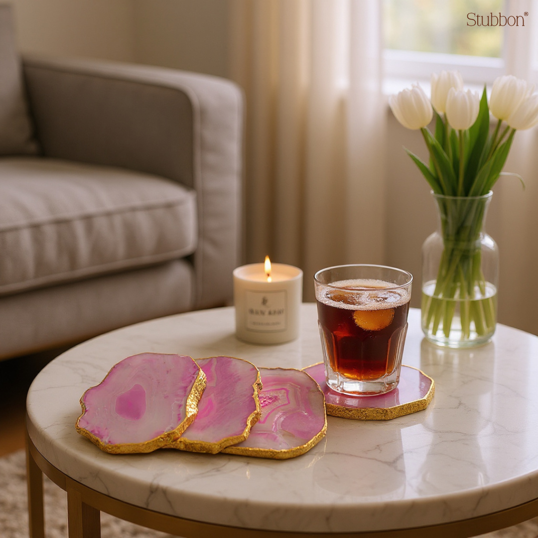 Pink Agate Coasters
