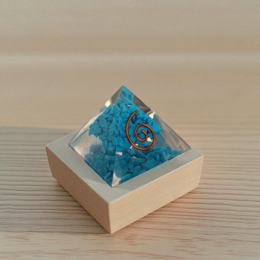 Blue Turquoise Orgonite Pyramid