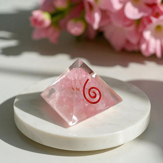 Rose Quartz Orgonite Pyramid