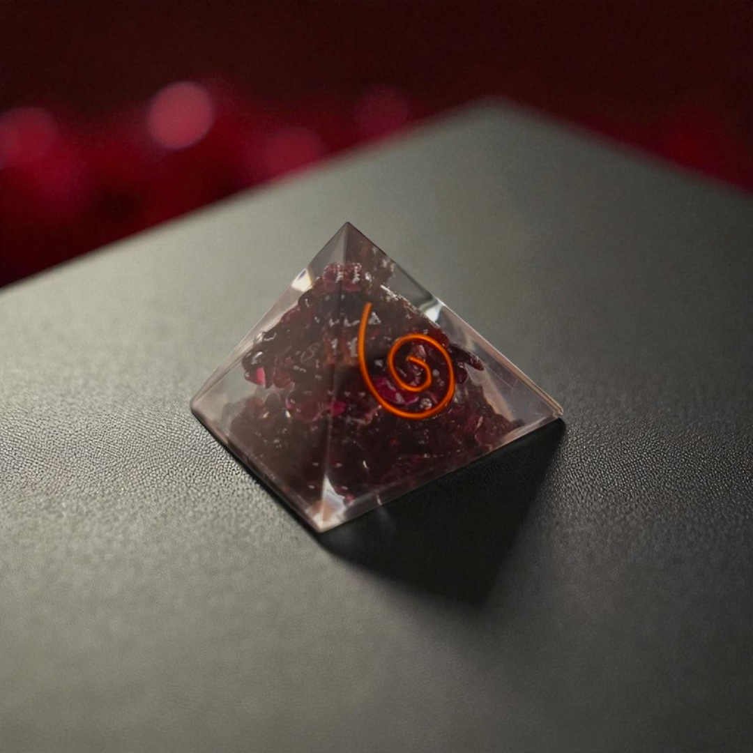 Garnet Orgonite Pyramid