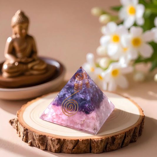 Amethyst and Rose Quartz Pyramid