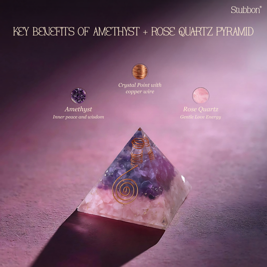 Amethyst and Rose Quartz Pyramid
