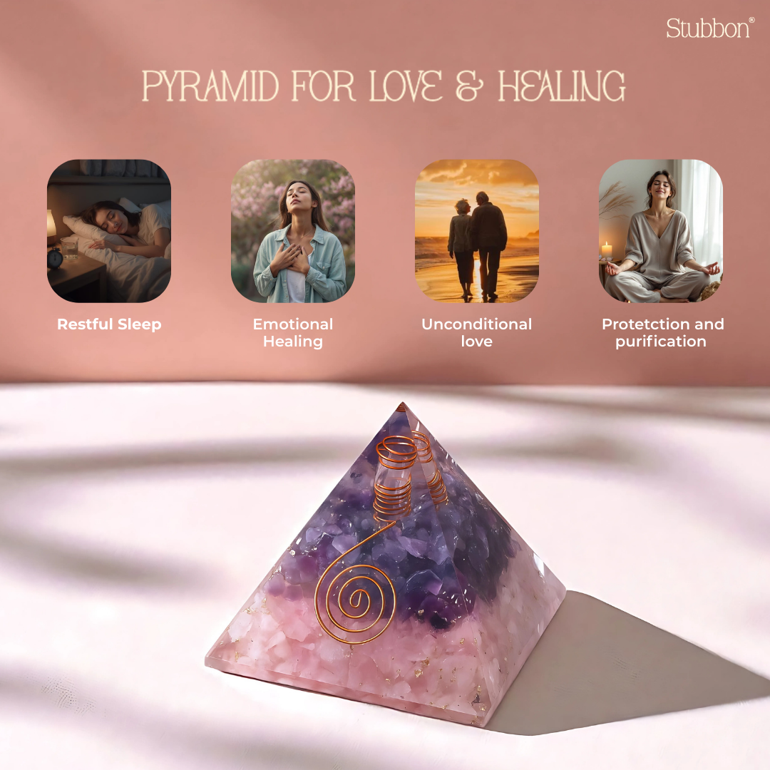 Amethyst and Rose Quartz Pyramid