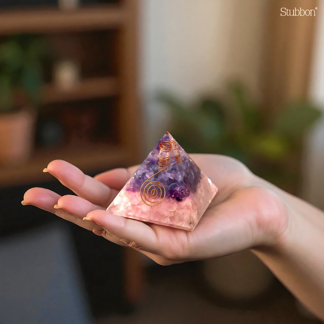 Amethyst and Rose Quartz Pyramid