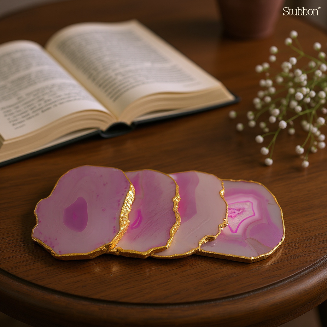 Pink Agate Coasters